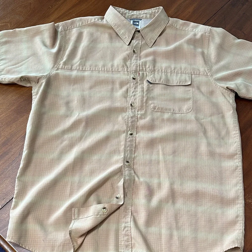 The North Face Men's Casual Tan Button Down Shirt